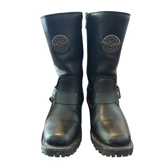 Milwaukee Leather Women's Black Genuine Leather Riding Boots Size 6 . - Picture 2 of 15